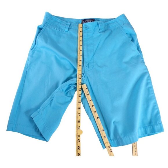 CSG Champs Sports Gear 6 Pocket Aqua Shorts Twill  Flat Front Sz 32 Kencore #467 - Picture 3 of 5